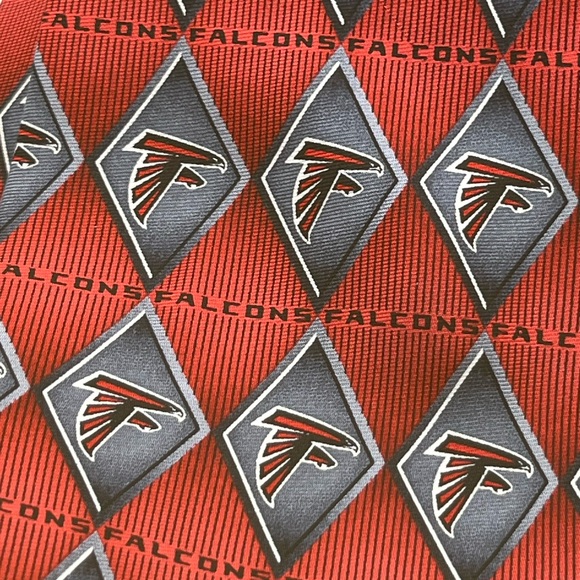 NFL Atlanta Falcons Football Men’s Silk Neck Tie Black & Red - Picture 2 of 4